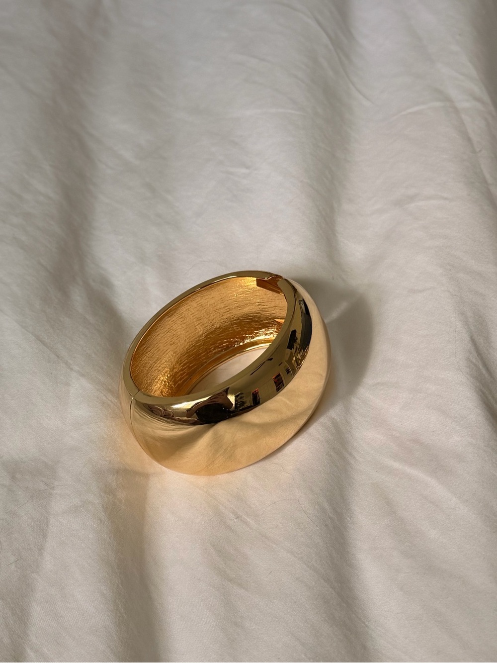 Polished Gold Dome Cuff Bracelet